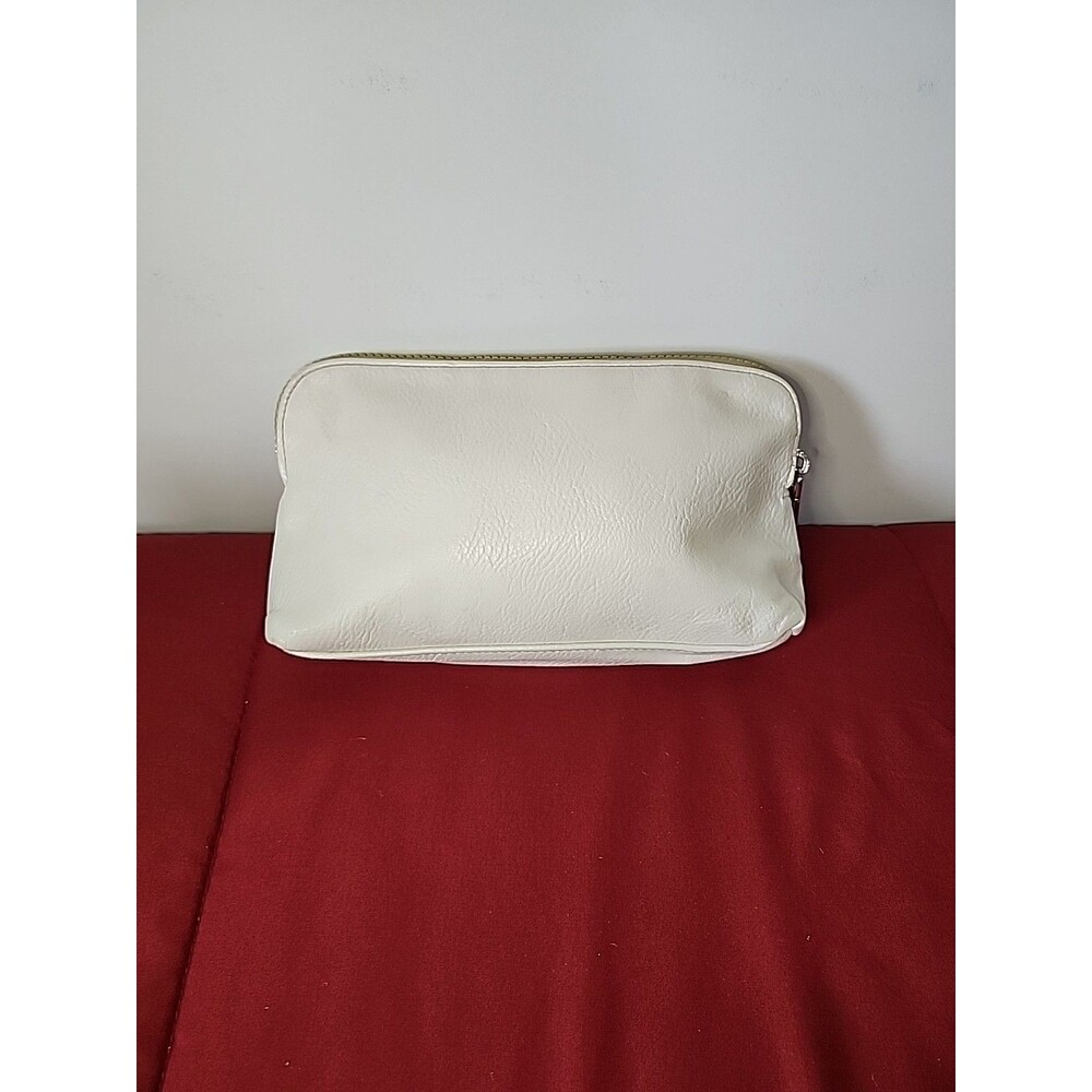 Victoria’s Secret White Gold Perforated Cosmetic Makeup Bag Pouch Zip - Picture 2 of 8